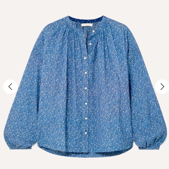 Doen Tops - DÔEN Jane Blouse - Midblue California Wildflower